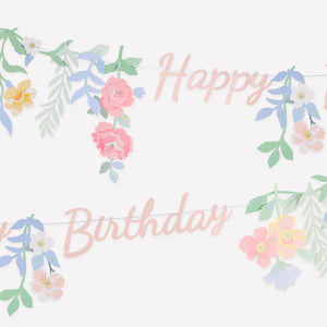 גרלנדת Happy Birthday פרחונית - Meri Meri