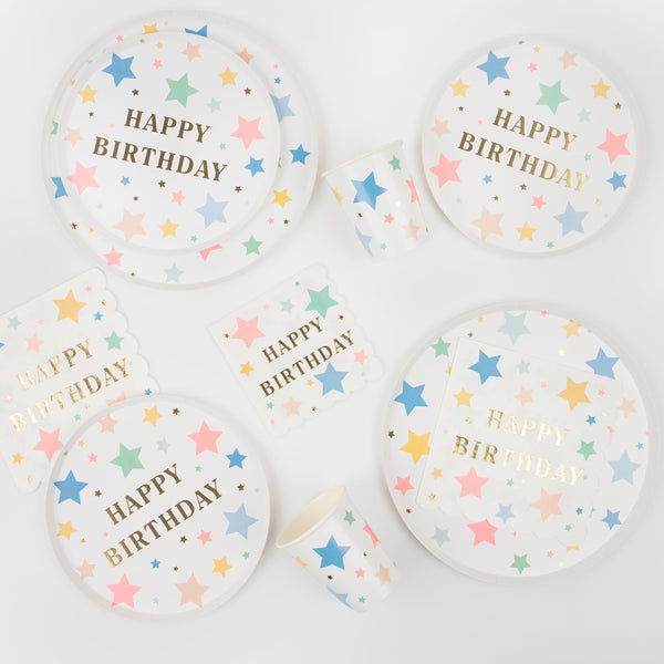 כוסות כוכבים Happy Birthday - Meri Meri