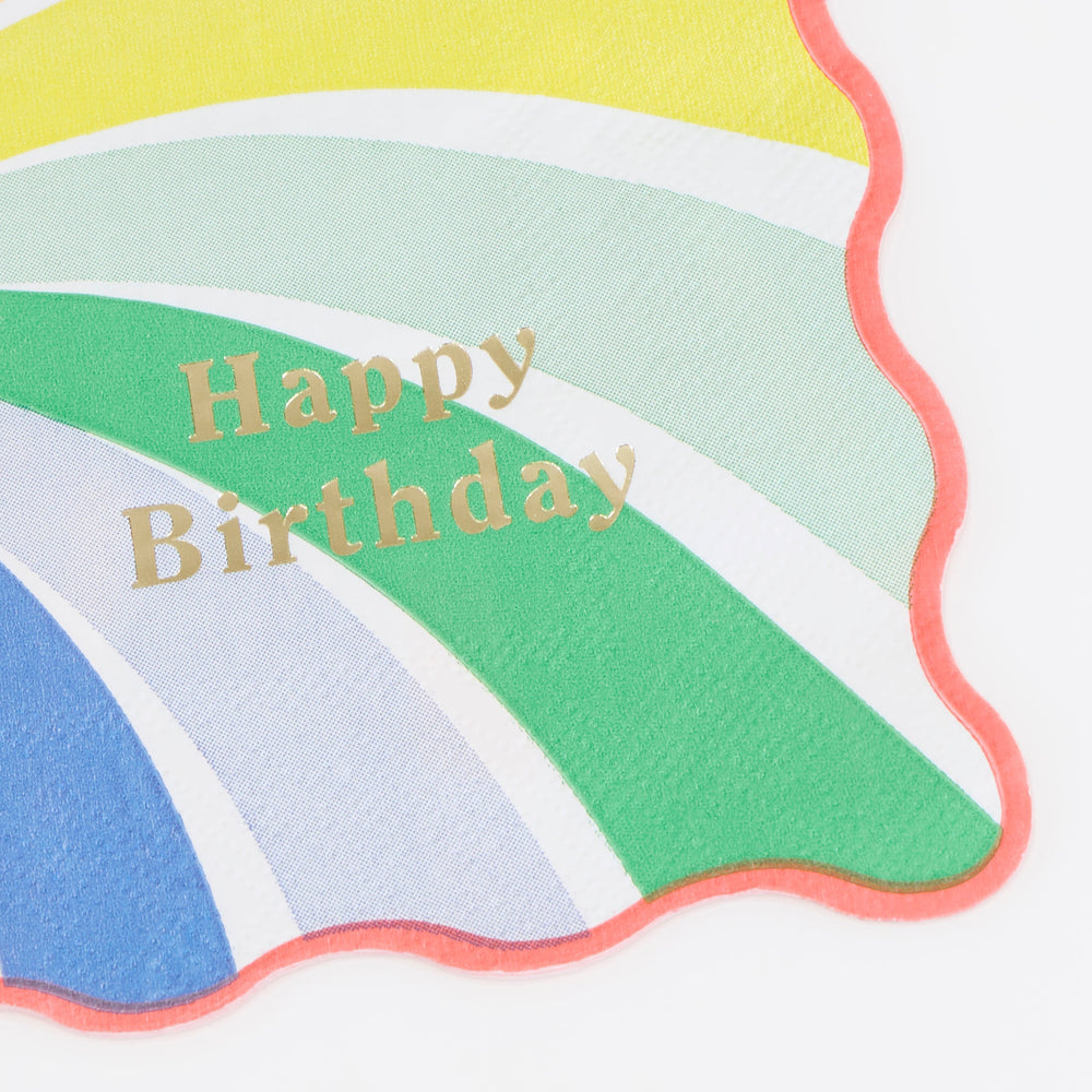 מפיות קטנות מערבולת קשת Happy Birthday - Meri Meri