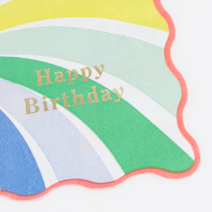 מפיות קטנות מערבולת קשת Happy Birthday - Meri Meri