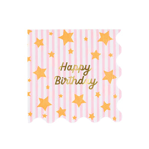 מפיות גדולות כוכב צבעוני Happy Birthday - Meri Meri