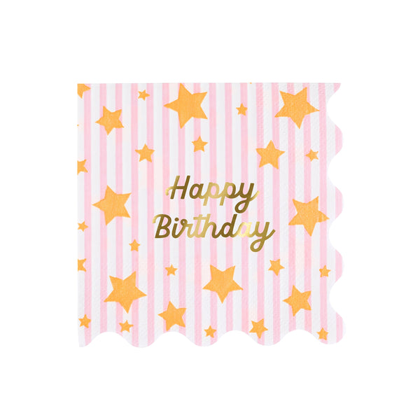 מפיות גדולות כוכב צבעוני Happy Birthday - Meri Meri