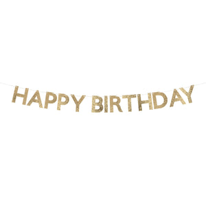 גרלנדת בד Happy Birthday זהב נוצץ - Meri Meri