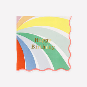 מפיות גדולות מערבולת קשת Happy Birthday - Meri Meri