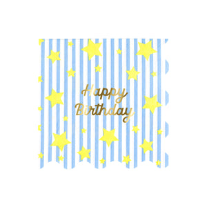 מפיות גדולות כוכב צבעוני Happy Birthday - Meri Meri