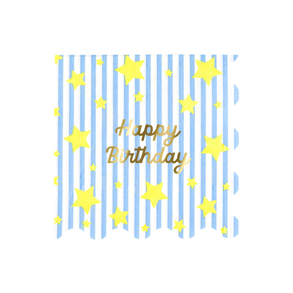 מפיות גדולות כוכב צבעוני Happy Birthday - Meri Meri