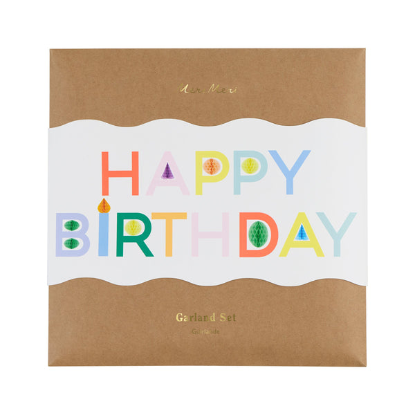 סט גרלנדות Happy Birthday כוורת - Meri Meri