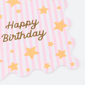 מפיות גדולות כוכב צבעוני Happy Birthday - Meri Meri