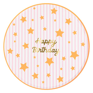 צלחות גדולות כוכב צבעוני Happy Birthday - Meri Meri