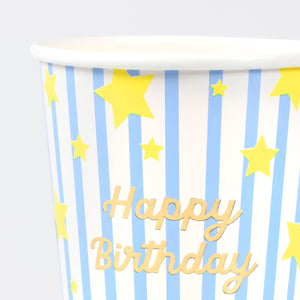כוסות כוכב צבעוני Happy Birthday - Meri Meri