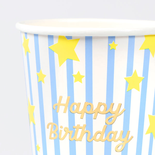 כוסות כוכב צבעוני Happy Birthday - Meri Meri