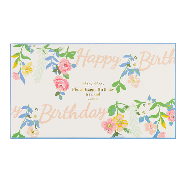 גרלנדת Happy Birthday פרחונית - Meri Meri