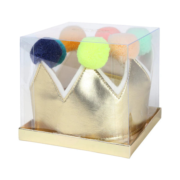 כתר זהב עם פונפונים - meri meri