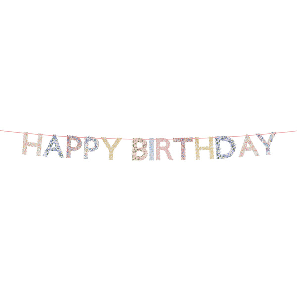 גרלנדת Happy Birthday פרחונית Liberty - Meri Meri
