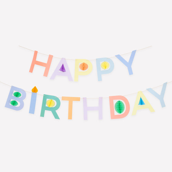 סט גרלנדות Happy Birthday כוורת - Meri Meri
