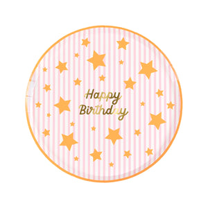צלחות קטנות כוכב צבעוני Happy Birthday - Meri Meri