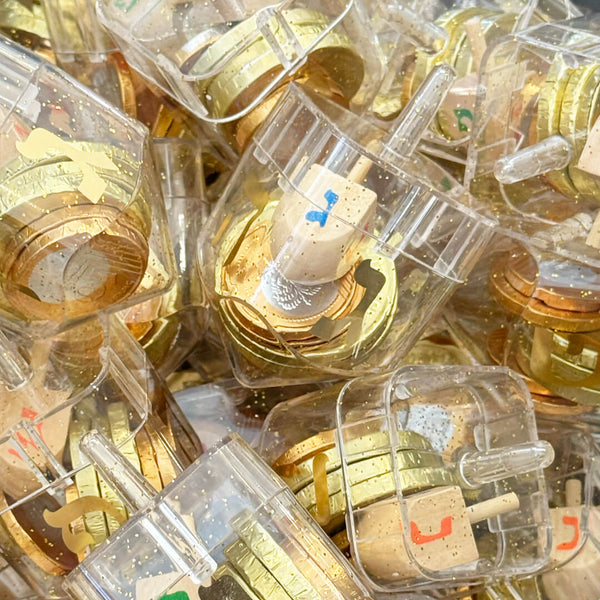 סביבון מיני שקוף עם מטבעות וסביבון