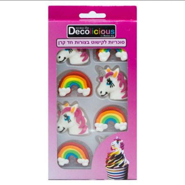 מארז קישוטי בצק סוכר- חד קרן וקשת