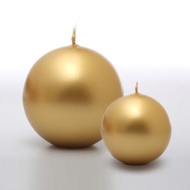 נר עגול גדול צבע זהב