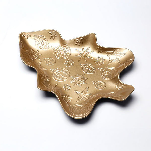 מגש בצורת עץ אשוח מוזהב