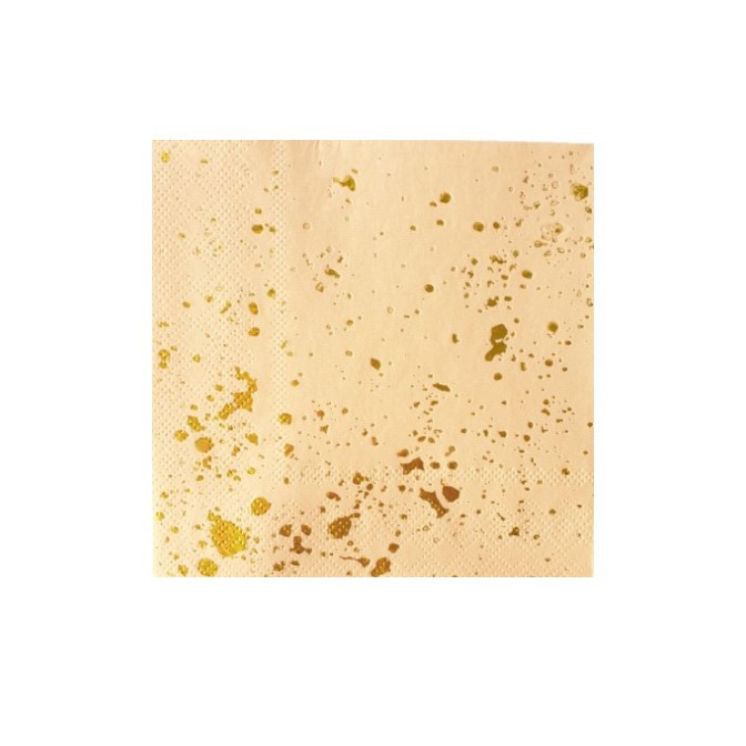 מפיות קוקטייל- צבע פיץ' עם נגיעות זהב