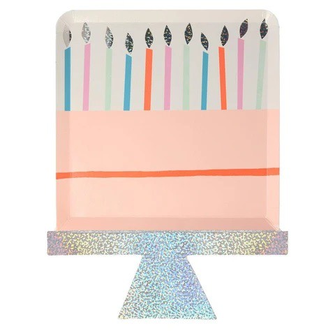 צלחות נייר בצורת עוגה - Meri Meri