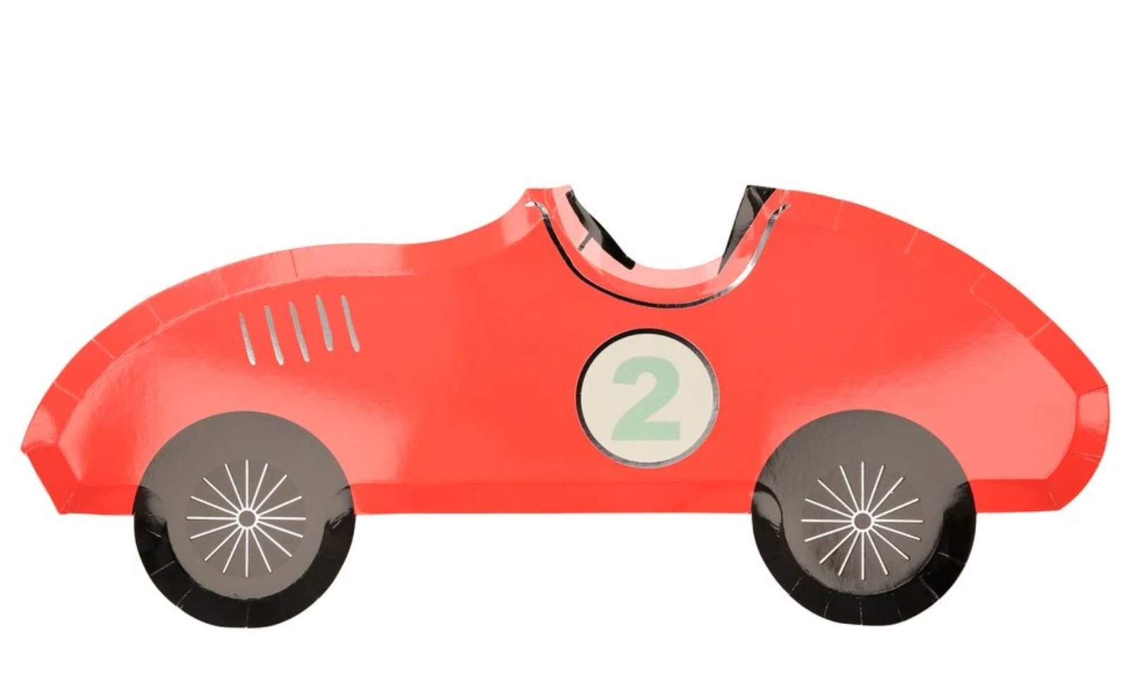 צלחות נייר מכונית בצורת מירוץ- meri meri