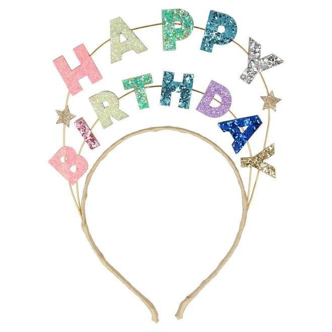 קשת happy birthday נוצצת לראש ממתכת - Meri Meri