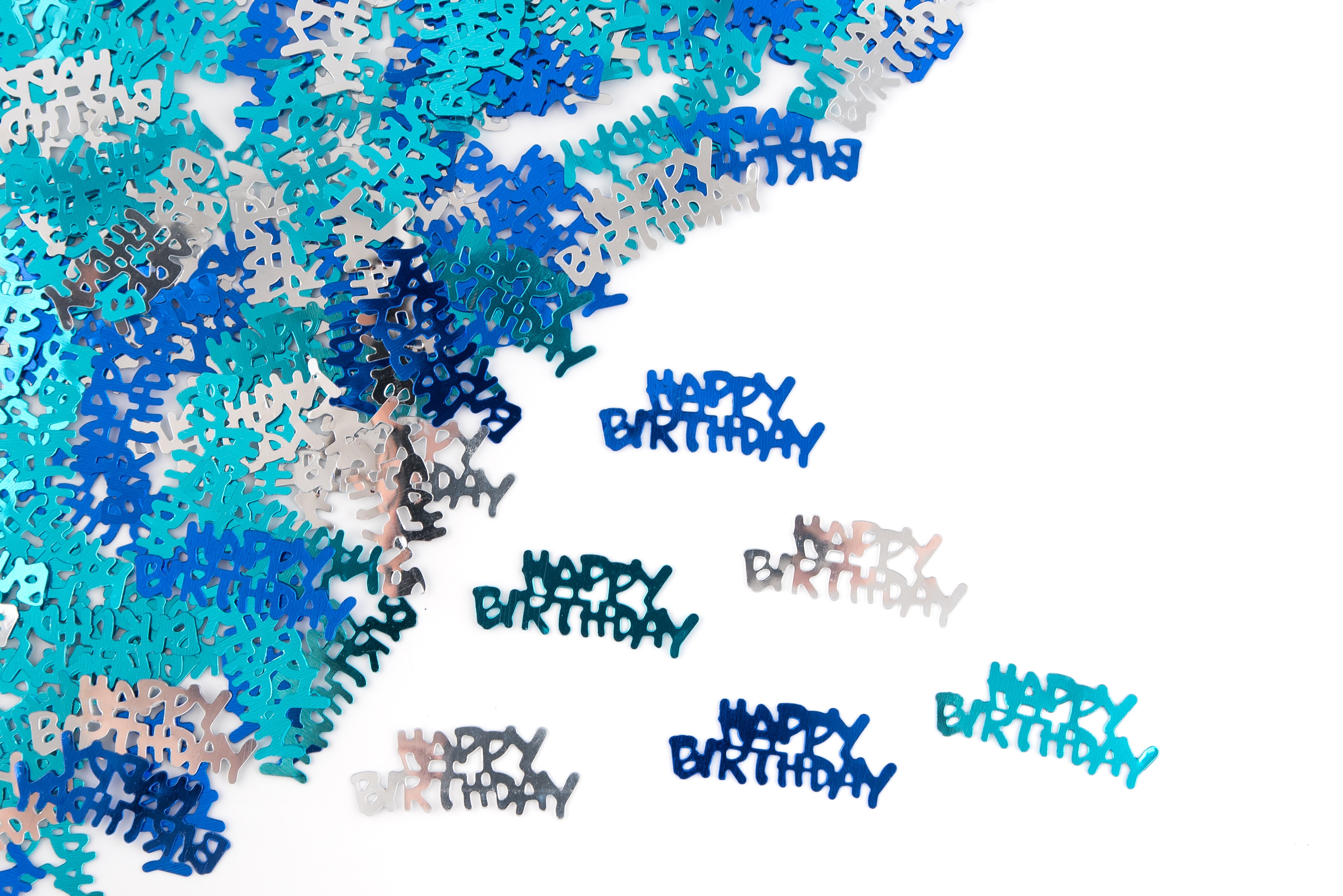 קונפטי Happy Birthday בגווני כחול