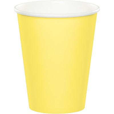 כוסות נייר צהוב מימוזה