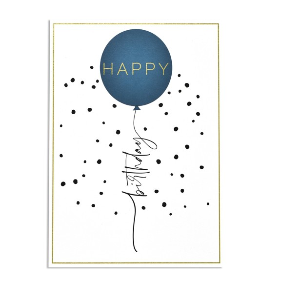כרטיס ברכה יום הולדת - בלון כחול