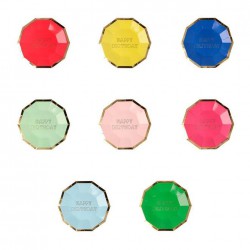 צלחות קטנות צבעוניות הטבעת HB - Meri Meri