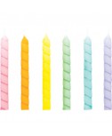 נרות מסולסלים בצבעי פסטל