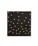 מפיות קוקטייל שחורות עם כוכבי זהב