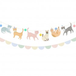 גרילנדת יום הולדת מסיבת חתולים - Meri Meri