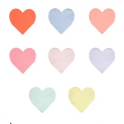 מפיות לב גדולות בצבעי פסטל - Meri Meri