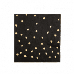 מפיות קוקטייל שחורות עם כוכבי זהב
