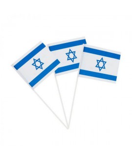 שישה דגלי ישראל מנייר על מקל