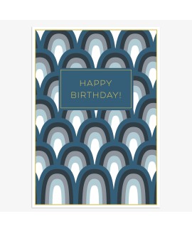 כרטיס ברכה יום הולדת - קשתות בגווני כחול 
