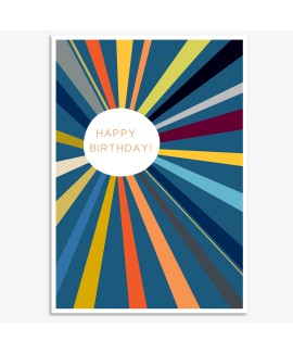 כרטיס ברכה יום הולדת - פסים צבעוניים 
