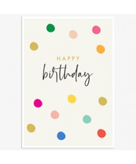 כרטיס ברכה יום הולדת - נקודות צבעוניות