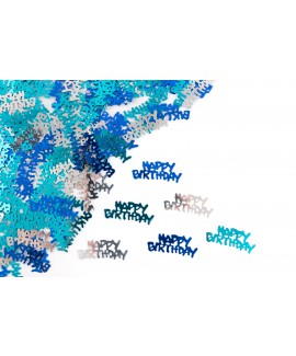 קונפטי Happy Birthday בגווני כחול