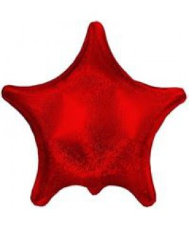 בלון אלומיניום הולוגרפי כוכב אדום