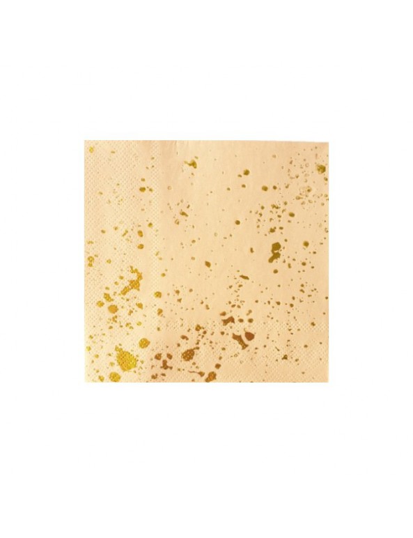 מפיות קוקטייל- צבע פיץ' עם נגיעות זהב