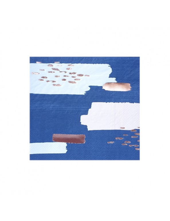 מפיות קוקטייל- כחול וורוד עם הטבעות רוז גולד