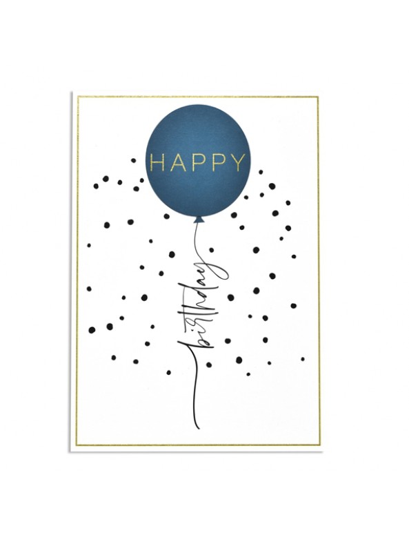 כרטיס ברכה יום הולדת - בלון כחול