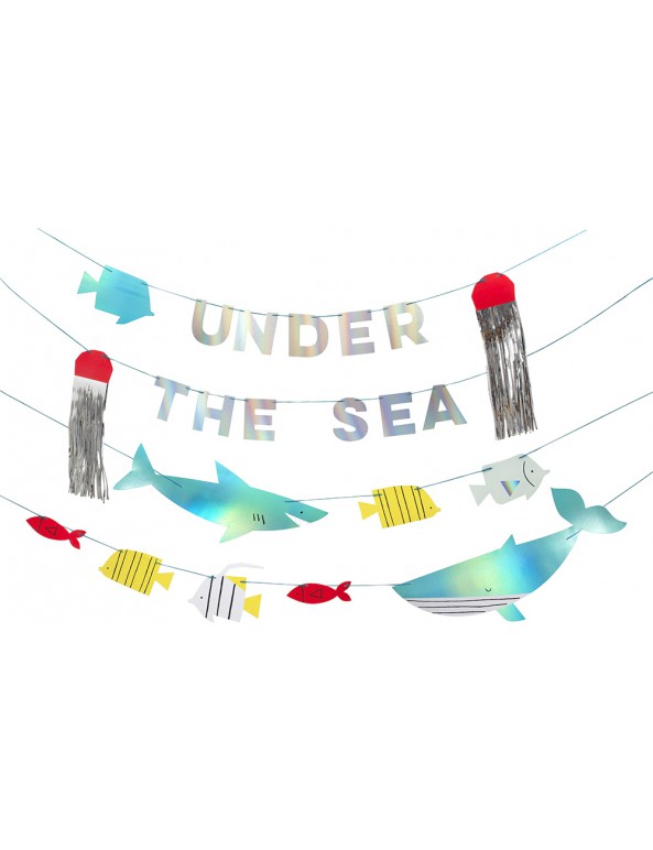שרשרת מתחת למים - Meri Meri, מתחת למים, Meri Meri, שרשרת, קישוט מסיבה מתחת למים, ים, דגים, כריש, מסיבת יום הולדת, עיצוב יום הולדת ים, מתחת למים
