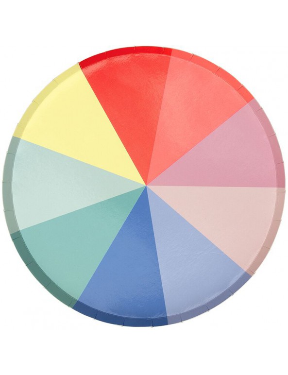 גלגל הצבעים, גלגל, צבע, צבעים, צלחת, צלחת גדולה, Meri Meri, צלחות גדולות גלגל הצבעים - Meri Meri,