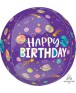 בלון הליום Happy Birthday כדור חלל סגול