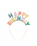 קשת ראש happy birthday צבעונית ממתכת  - meri meri